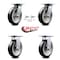 Service Caster 8 Inch Rubber on Aluminum Caster Set with Roller Bearing 2 Swivel Lock 2 Rigid SCC-35S820-RAR-BSL-2-R-2 - alternate 5